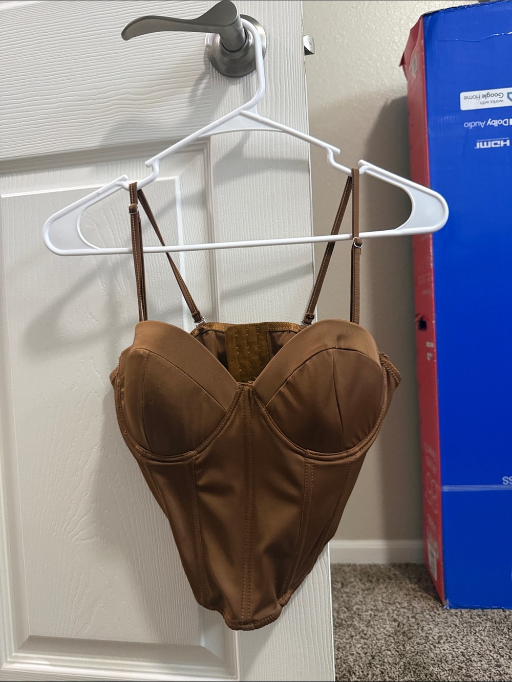 Mono B Brown Structured Bustier Bodysuit